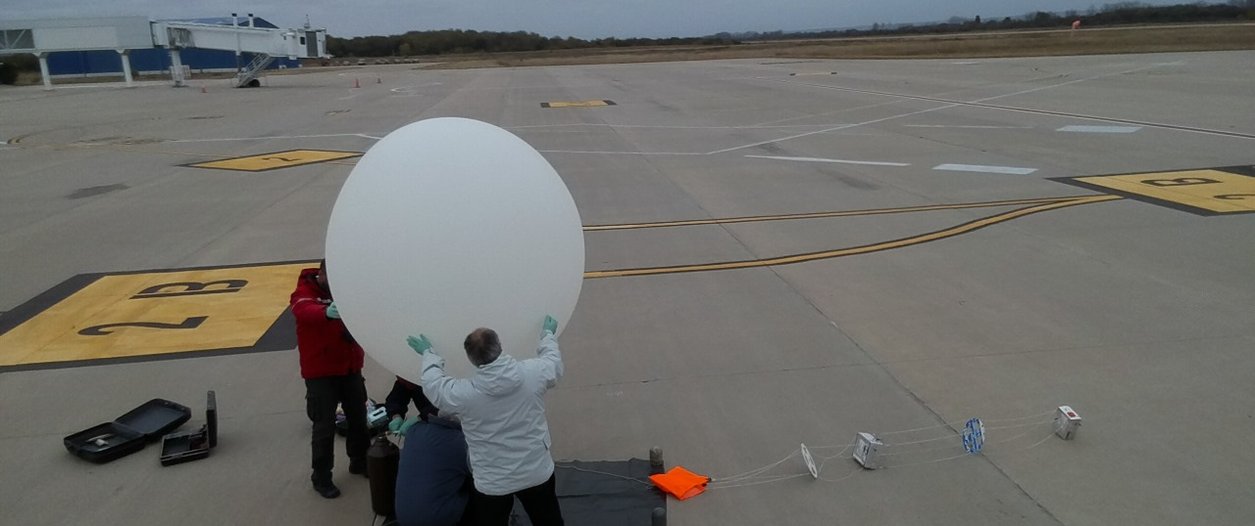 Preparación inflado globo